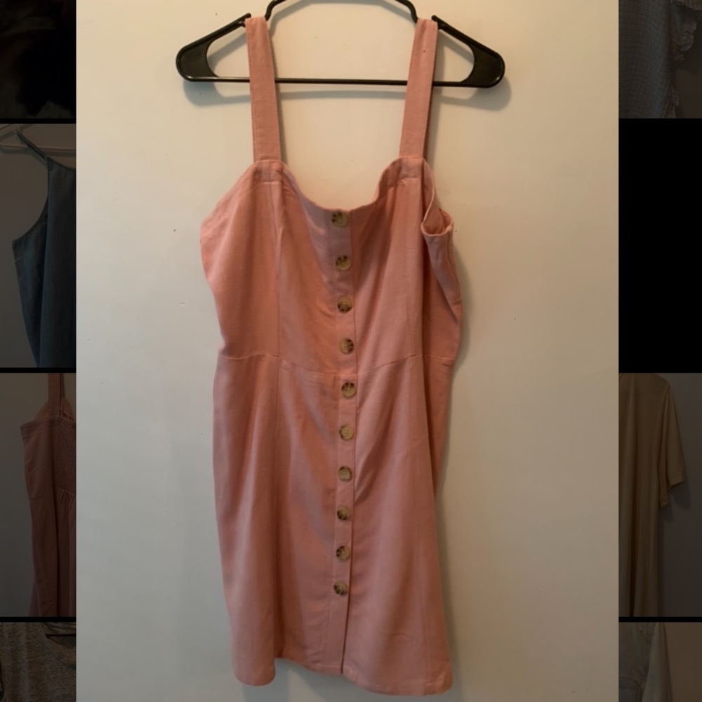 Blush Pink Button Down Dress